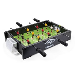 Umbro Tafelvoetbal - Tafelmodel - met 12 Spelers - Incl. 2 Mini Voetballen - Tafelvoetbalspel - Zwart